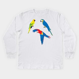 Tropical parrots, wildlife, nature, Carribean Islands Kids Long Sleeve T-Shirt